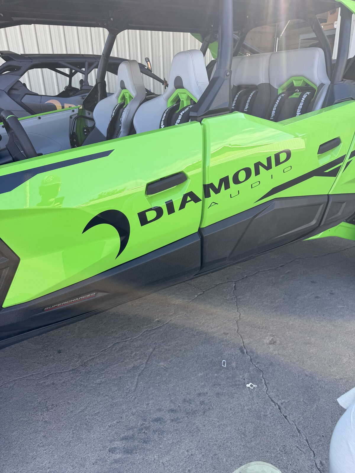 Diamond Audio Kawasaki UTV side-by-side custom vinyl decals in green