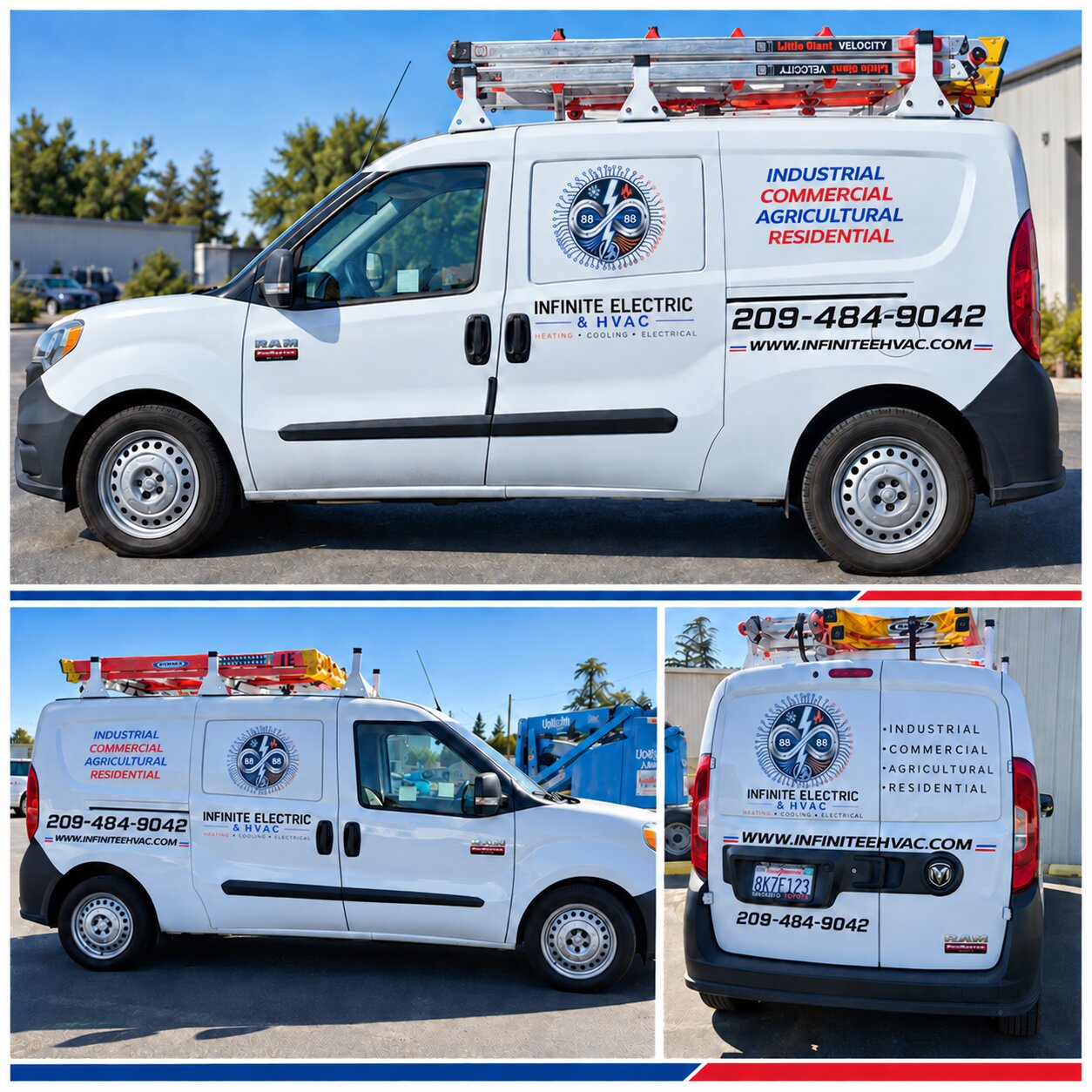 Infinite Electric & HVAC Ram ProMaster van wrap and graphics