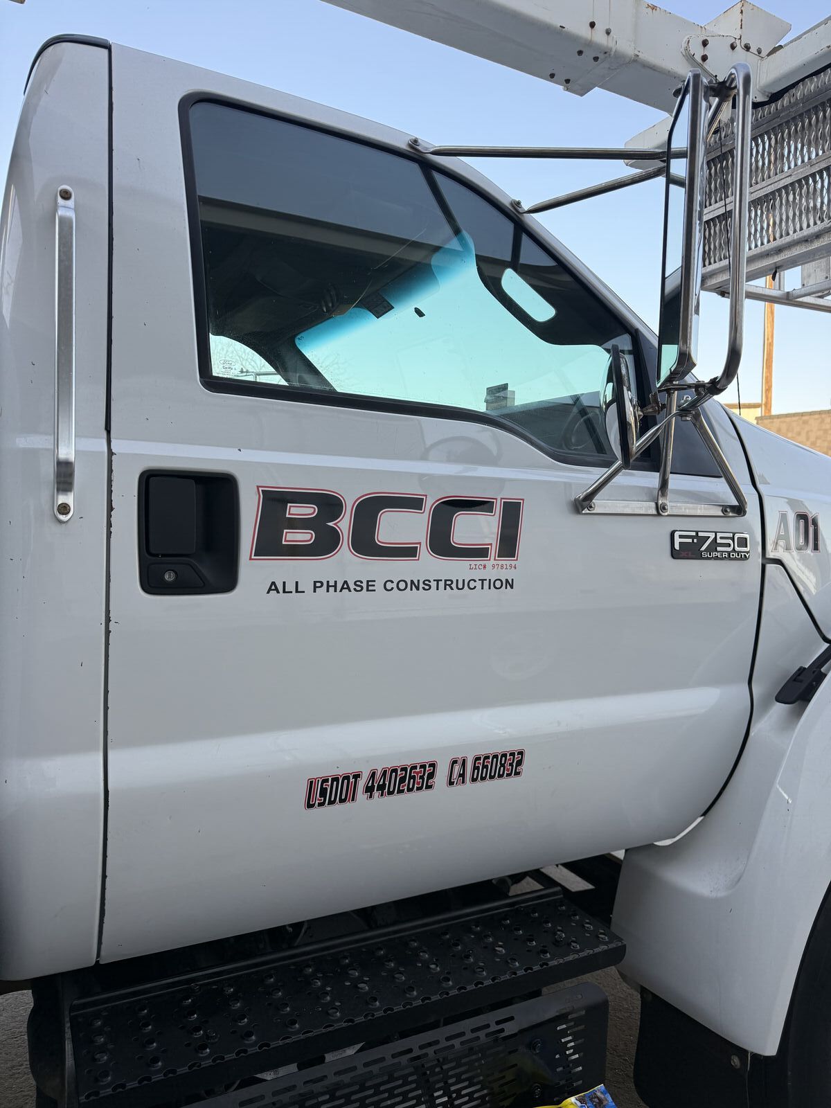 Commercial truck door lettering
