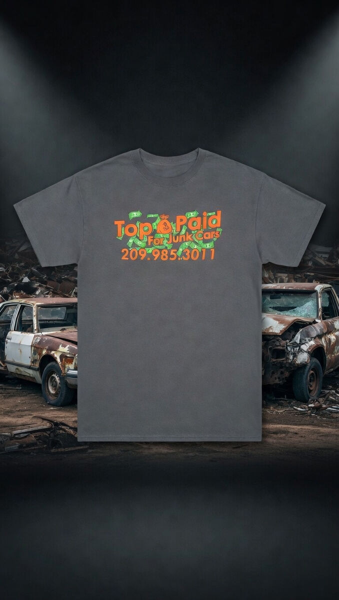 Top Paid For Junk Cars printed grey t-shirt
